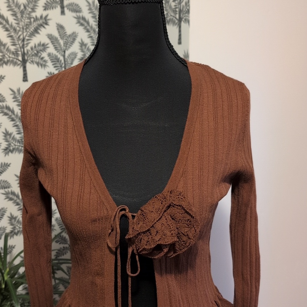 Zara Brown Ribbed Knitwear - Picture 4 of 8